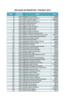 RELAÇÃO DE INSCRITOS - PÓS