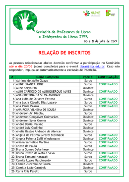 RELA&Ccedil;&Atilde;O DE INSCRITOS