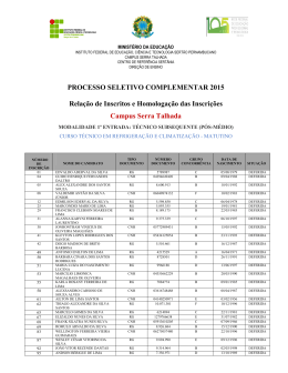 Homologa&ccedil;&atilde;o das inscri&ccedil;&otilde;es - IF Sert&atilde;o-PE