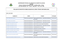 inscri&ccedil;&otilde;es homologadas - Escola T&eacute;cnica de Sa&uacute;de Prof&ordf; Val&eacute;ria Hora