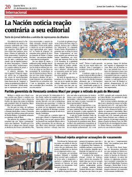La Nación noticia reação contrária a seu editorial