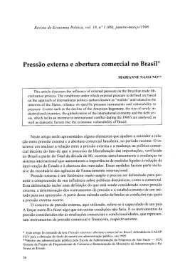 Pressão externa e abertura comercial no Brasil*