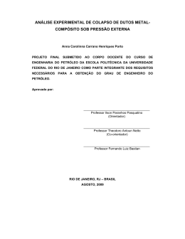 an&aacute;lise experimental de colapso de dutos - Poli Monografias
