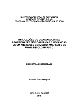 implica&ccedil;&otilde;es do uso do solo nas propriedades f&iacute;sico
