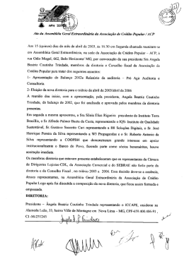Ata da Assembléia Geral Extraordinária da Associação