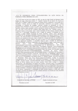 ATA DE ASSEMBLELA GERAL EXTRAORDIN&Aacute;RIA DA A&Ccedil;&Atilde;O