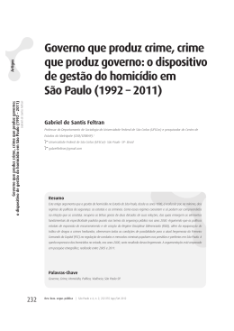 Governo que produz crime, crime que produz governo