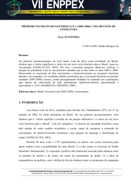 primeiro mandato do governo lula (2003-2006)