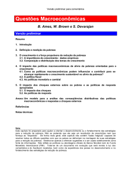 Quest&otilde;es Macroecon&ocirc;micas B. Ames, W. Brown e S. Devarajan