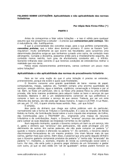 Falando sobre licita&ccedil;&otilde;es