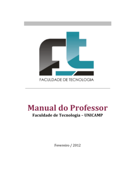 Manual do Professor - Faculdade de Tecnologia