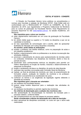 Edital Monitoria 2015