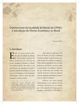 a introdu&ccedil;&atilde;o do Direito Econ&ocirc;mico no Brasil