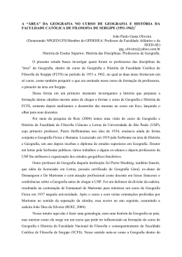 A AREA DA GEOGRAFIA NO CURSO DE GEOGRAFIA
