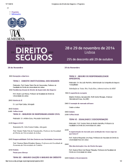 (Congresso de Direito dos Seguros \273 Programa)