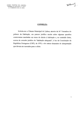 CONSULTA Solicita-me a Câmara Municipal de Lisboa, através da