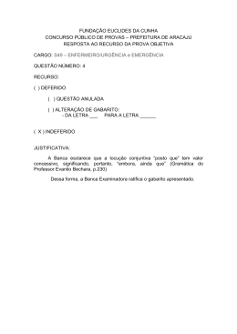 prefeitura de aracaju resposta ao recurso da prova objetiva