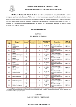 Edital de abertura - Instituto Zambini