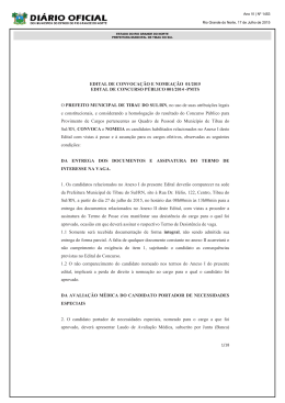 edital de convoca&ccedil;&atilde;o e nomea&ccedil;&atilde;o 01/2015 edital de concurso