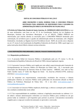 Edital do Concurso Público Municipal 001/2015