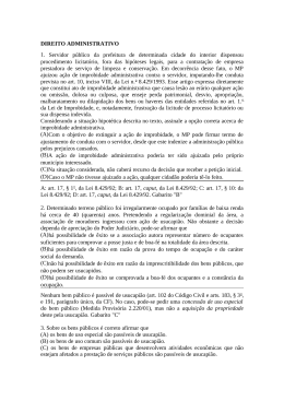 DIREITO ADMINISTRATIVO 1. Servidor público da prefeitura