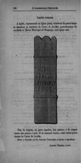 Lapide romana ,. A lapide, representada na ﬁgura junta, achava