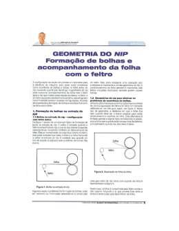 GEOMETRIA DO NIP Formação de bolhas e