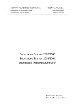 Enunciados dos exames e trabalhos 2003-2004
