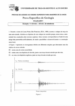 Prova Especíﬁca de Geologia