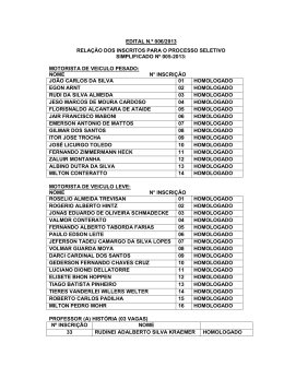EDITAL N.&ordm; 006/2013 RELA&Ccedil;&Atilde;O DOS INSCRITOS