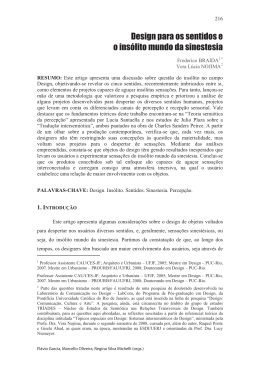 Design para os sentidos e o ins&oacute;lito mundo da sinestesia