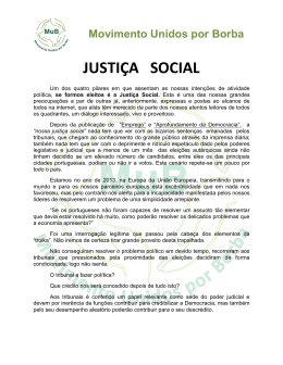 JUSTIÇA SOCIAL - MuB - Movimento Unidos por Borba