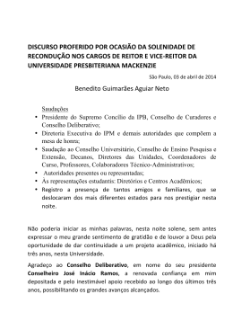 Discurso de posse - Reitor 2014