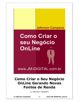 Como Criar o Seu Neg&oacute;cio OnLine