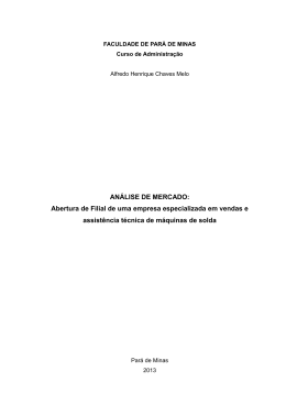 AN&Aacute;LISE DE MERCADO: Abertura de Filial de uma