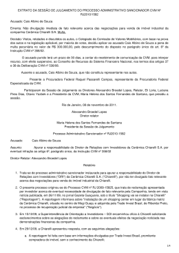 Extrato da Sess&atilde;o de Julgamento