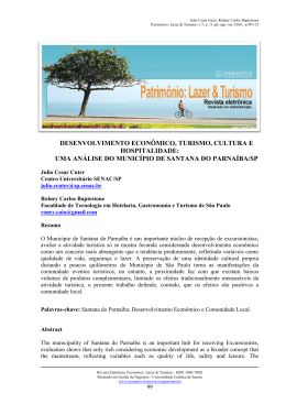 desenvolvimento econ&ocirc;mico, turismo, cultura e hospitalidade