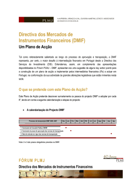 Directiva dos Mercados de Instrumentos Financeiros (DMIF)