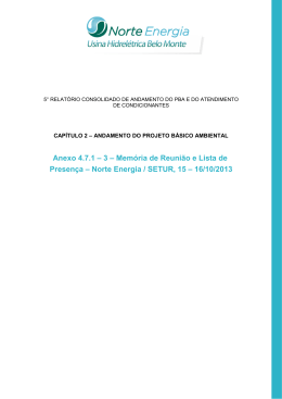 Anexo 4.7.1 &ndash; 3 &ndash; Mem&oacute;ria de Reuni&atilde;o e Lista DE Presen&ccedil;a &ndash; Norte