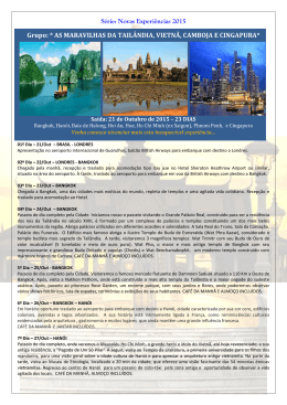 AS MARAVILHAS DA TAIL&Acirc;NDIA, VIETN&Atilde;, CAMBOJA E CINGAPURA