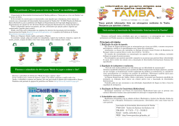 Principais atividades Foi publicado o “Guia para se viver em Tamba