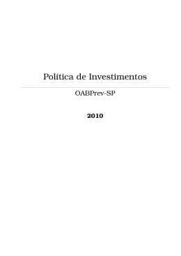 Política de Investimentos 2010 - OABPREV-SP