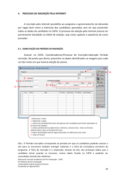 Processo de inscrição pela internet