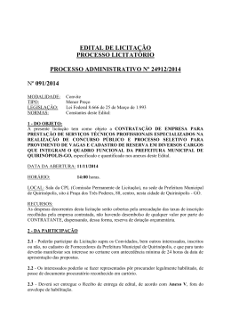 edital e anexos - Prefeitura Municipal de Quirin&oacute;polis