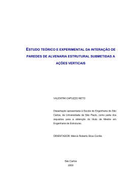 estudo te&oacute;rico e experimental da intera&ccedil;&atilde;o de paredes de alvenaria