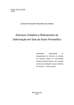 Estrutura Cristalina e Refinamento de Deforma&ccedil;&atilde;o em Sais de
