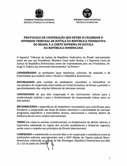 Protocolo de Cooperação STJ - República Dominicana