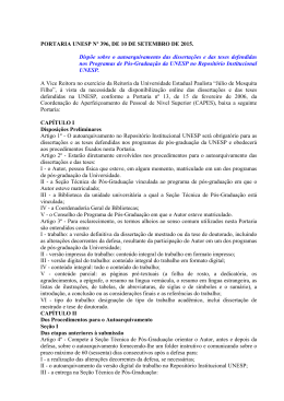 PORTARIA UNESP N&ordm; 396, DE 10 DE SETEMBRO DE 2015