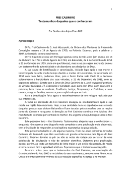 Frei Casimiro. Testemunhos daqueles que o conheceram_SITE