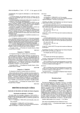 Declaração de retificação nº 1051/2012